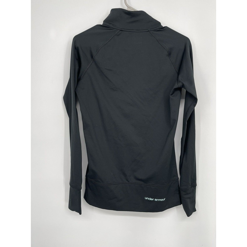 Under Armour Small Quarter Zip Pullover Womens Black Excellent Thumbhole Fitted‎ - Picture 7 of 9